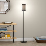 62" Black Arched Floor Lamp With White Frosted Glass Globe Shade