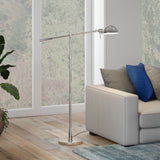 61" Black Adjustable Swing Arm Floor Lamp With Black Cone Shade