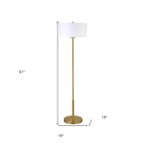 63" Black Reading Floor Lamp With Black Cone Shade