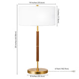 61" Brass Traditional Shaped Floor Lamp With White Drum Shade