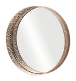 Gold Round Steel Framed Accent Mirror