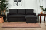 Charcoal Linen Sleeper L Shaped Two Piece Sofa and Chaise