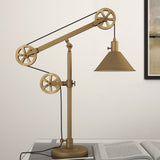 29" Black Metal Desk Table Lamp With Black Cone Shade