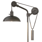 33" Gray Metal Adjustable Desk Table Lamp With Gray Dome Shade