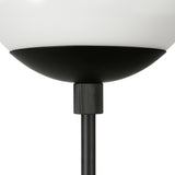 21" Black Metal Globe Table Lamp With Clear Globe Shade