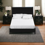 Black Solid and Manufactured Wood California King Bed