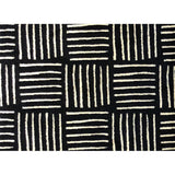 2' x 3' Black and Off White Abstract Machine Tufted Area Rug