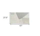 2' X 3' Taupe Abstract Machine Tufted Area Rug With UV Protection