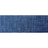 2' X 6' Navy Blue Striped Washable Runner Rug With UV Protection