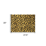 2' X 3' Bronze Leopard Print Washable Area Rug With UV Protection