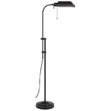 57" Bronze Adjustable Traditional Shaped Floor Lamp With Bronze Square Shade