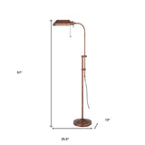 57" Bronze Adjustable Traditional Shaped Floor Lamp With Bronze Square Shade