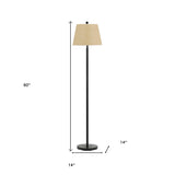 60" Nickel Traditional Shaped Floor Lamp With White Square Shade