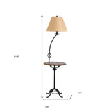 60" Bronze Swing Arm Floor Lamp With White Square Shade