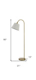 59" Bronze Two Light Traditional Shaped Floor Lamp With Brown Rectangular Shade