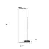 68" Black Adjustable Traditional Shaped Floor Lamp