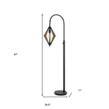 61" Bronze Adjustable Swing Arm Floor Lamp