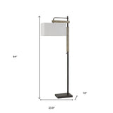 72" Bronze Five Light Led Arc Floor Lamp