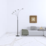 82" Bronze Five Light Led Arc Floor Lamp