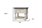 27" White One Drawer Nightstand