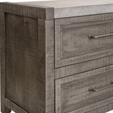 27" Gray Two Drawer Nightstand