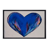 Blue Open Your Heart Canvas Framed Wall Art