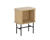 24" Natural Modern Sliding Door Nightstand