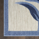 3' X 4' Blue and Orange Floral Power Loom Area Rug