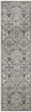 8' Green and Ivory Floral Power Loom Runner Rug