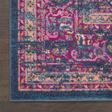 12' X 18' Blue Moroccan Power Loom Distressed Area Rug