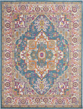 9' x 12' Gray Floral Power Loom Area Rug