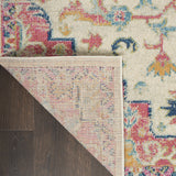 10' Gray Floral Power Loom Runner Rug