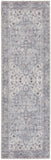 10' Gray Floral Power Loom Distressed Washable Runner Rug