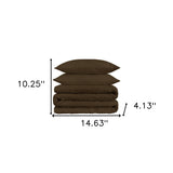 Dark Brown King Cotton Blend 1500 Thread Count Washable Duvet Cover Set