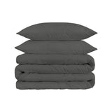 Gray Twin Cotton Blend 300 Thread Count Washable Duvet Cover Set