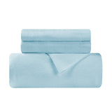 Light Blue King Cotton Blend Thread Count Washable Duvet Cover Set