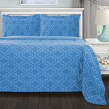 Light Blue King Cotton Blend Thread Count Washable Duvet Cover Set