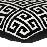 18" X 18" Black 100% Cotton Interlocking Zippered Pillow