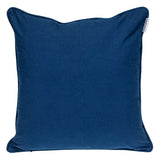 18" X 18" Blue 100% Cotton Geometric Zippered Pillow