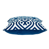 18" X 18" Blue 100% Cotton Geometric Zippered Pillow