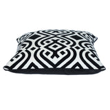 18" X 18" Black 100% Cotton Geometric Zippered Pillow