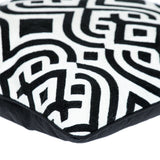 18" X 18" Black 100% Cotton Geometric Zippered Pillow