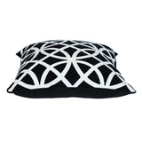 18" X 18" Black 100% Cotton Geometric Zippered Pillow