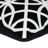 18" X 18" Black 100% Cotton Geometric Zippered Pillow