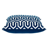 18" X 18" Blue 100% Cotton Geometric Zippered Pillow