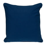 18" X 18" Blue 100% Cotton Interlocking Zippered Pillow