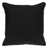 20" X 20" Black Geometric Cotton Zippered Pillow