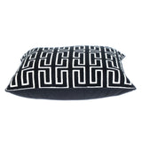 20" X 20" Black Geometric Cotton Zippered Pillow