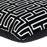 20" X 20" Black Geometric Cotton Zippered Pillow