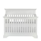 White Solid and Manufactured Wood Standard Four In One Convertible Crib